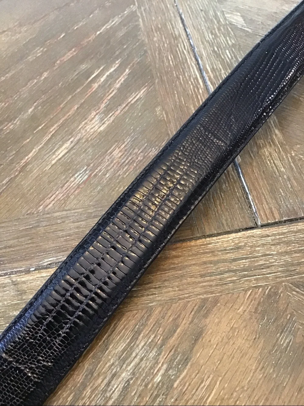Brighton Women's 34903 Black Lizard & Full Grain Saddle Cowhide Leather Belt